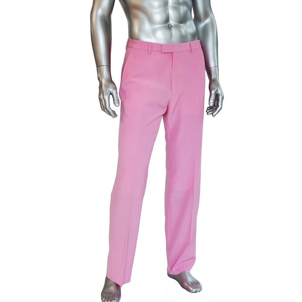 GUCCI PANTS MENS BUBBLE GUM PINK WOOL TROUSERS sz IT 44 US 30